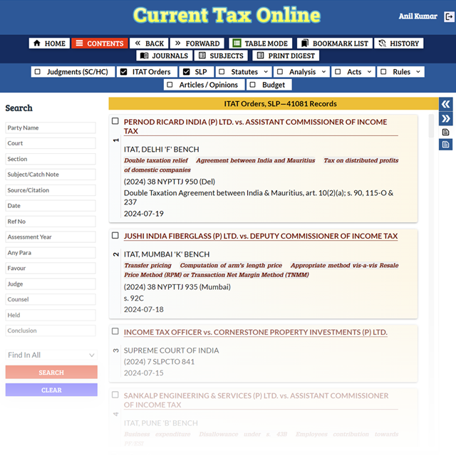 Current Tax Online